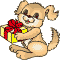 This cute little puppy has a present for you!