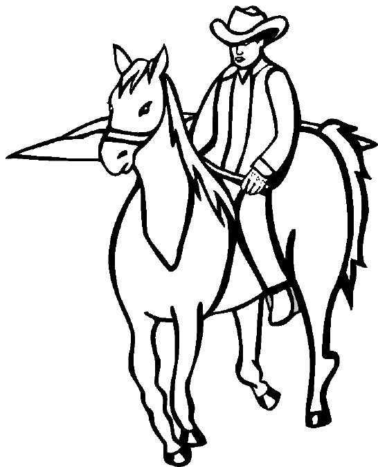 Cowboy on a horse riding the range