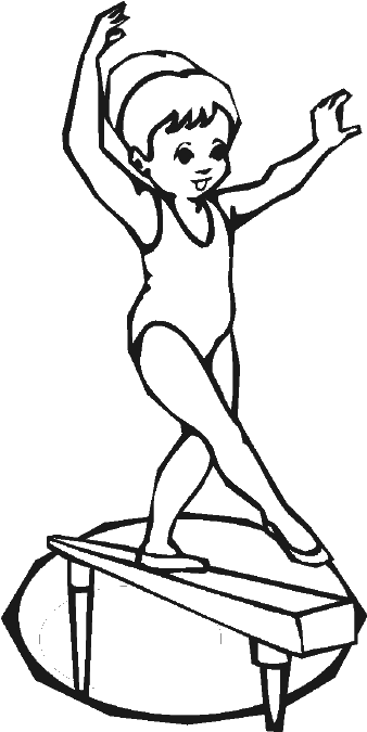 Olympics Coloring Pages: Balance beam coloring pages for the Summer