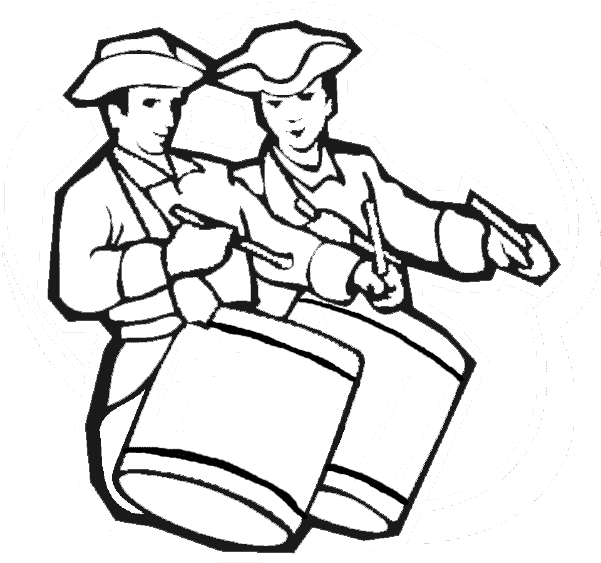 Revolutionary drummer coloring page, Fourth of July coloring page, 4th of  July coloring page, Independence Day coloring page