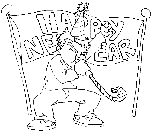 New Year's coloring page