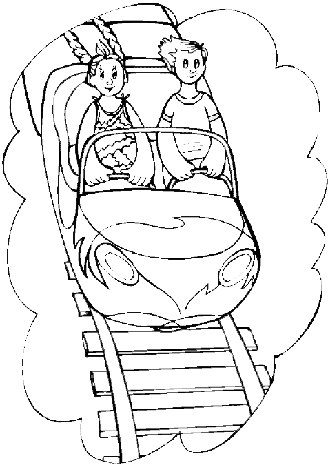 Summer Vacation! Rollercoaster coloring pages! Take a family vacation
