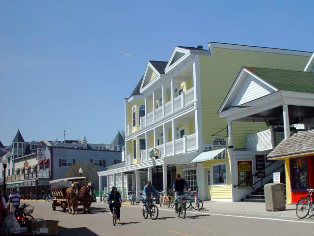 A view of Main Street on Mackinac Island.