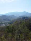 A view of the Smokys from the Gatlinburg bypass. The city of Gatlinburg is on the left. [Click to enlarge]