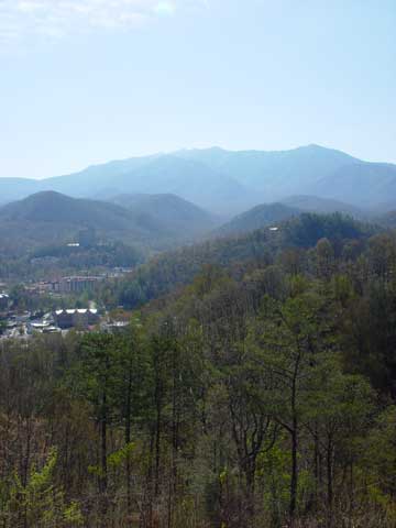 A view of the mountains surrounding Gatlinburg as seen from the Gatlinburg bypass.