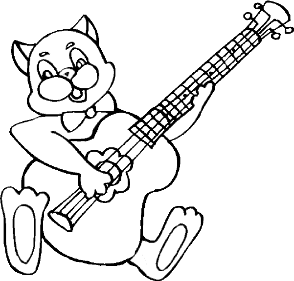 This cat is a talented musician! He's playing guitar!