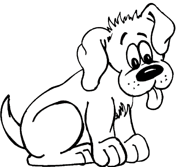 Cute coloring picture of a panting puppy!