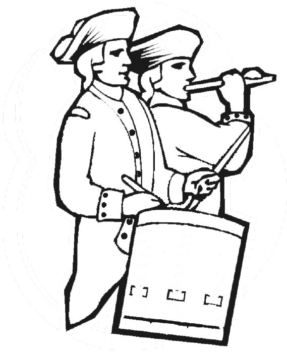 Fife and drum corps coloring page, Fourth of July coloring page, 4th of  July coloring page, Independence Day coloring page