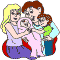 Happy family coloring page. Family portrait with newborn baby
