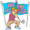 Happy New Year coloring page! Man blows a New Years party horn to celebrate the New Year!