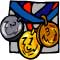 Gold, silver, and bronze olympic medals!