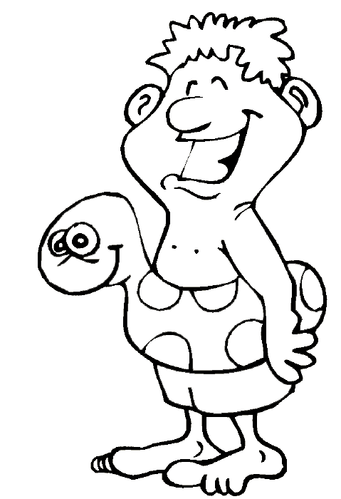Summer Cartoon Character Coloring Pages