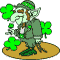 Leprechaun and 4-leaf clovers coloring page