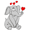 Valentine Elephant coloring page