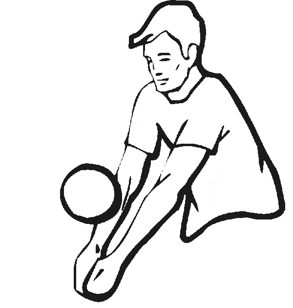 A men's volleyball player bumps the ball in this Summer Olympics coloring page