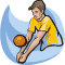 A men's volleyball player bumps the ball in this Summer Olympics coloring page