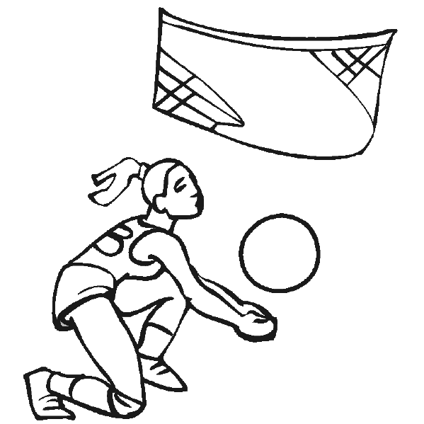 A women's volleyball player gets ready return the ball in this Summer Olympics coloring page
