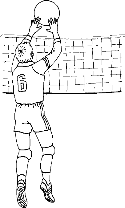 A men's volleyball player sets the volleyball for his teammate
