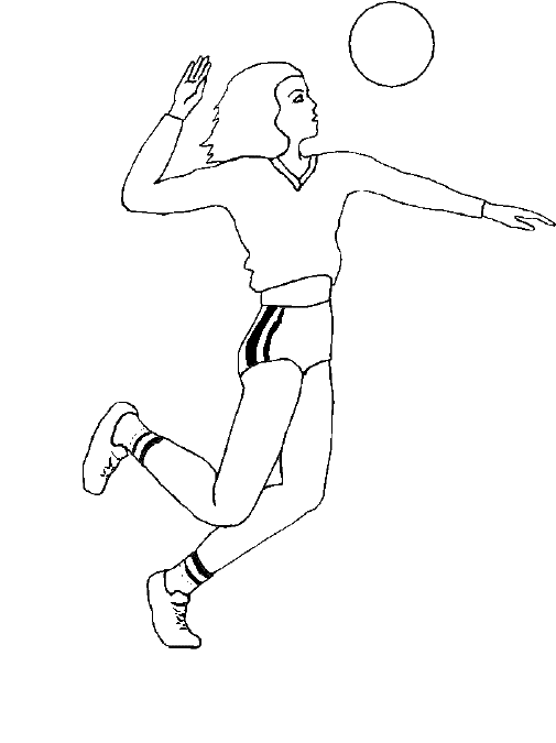 A women's volleyball spikes the ball in this Summer Olympics coloring page