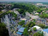 A view of some of the rollercoasters at Hershey Park [Click to enlarge]