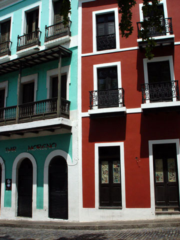 The buildings are part of the beautiful architecture in Old San Juan Puerto Rico