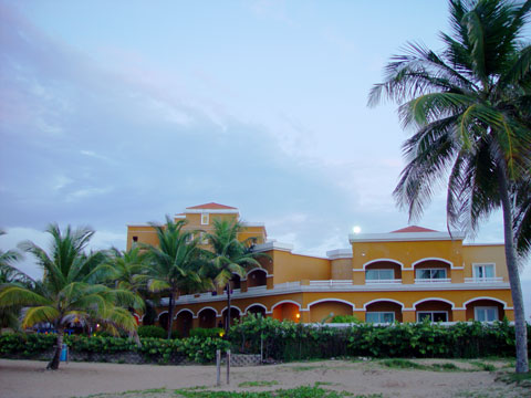 A view from the beach of The Embassy Suites, Dorado Puerto Rico