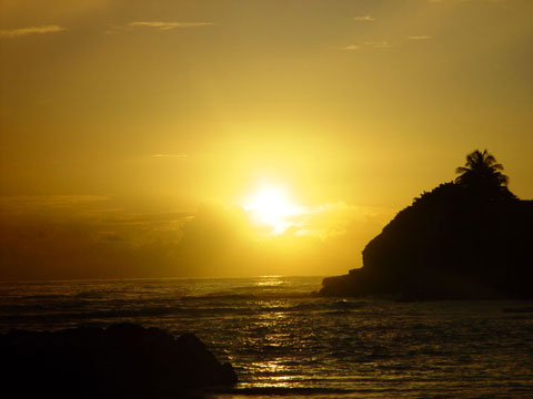 Sunrise on the beach in Puerto Rico